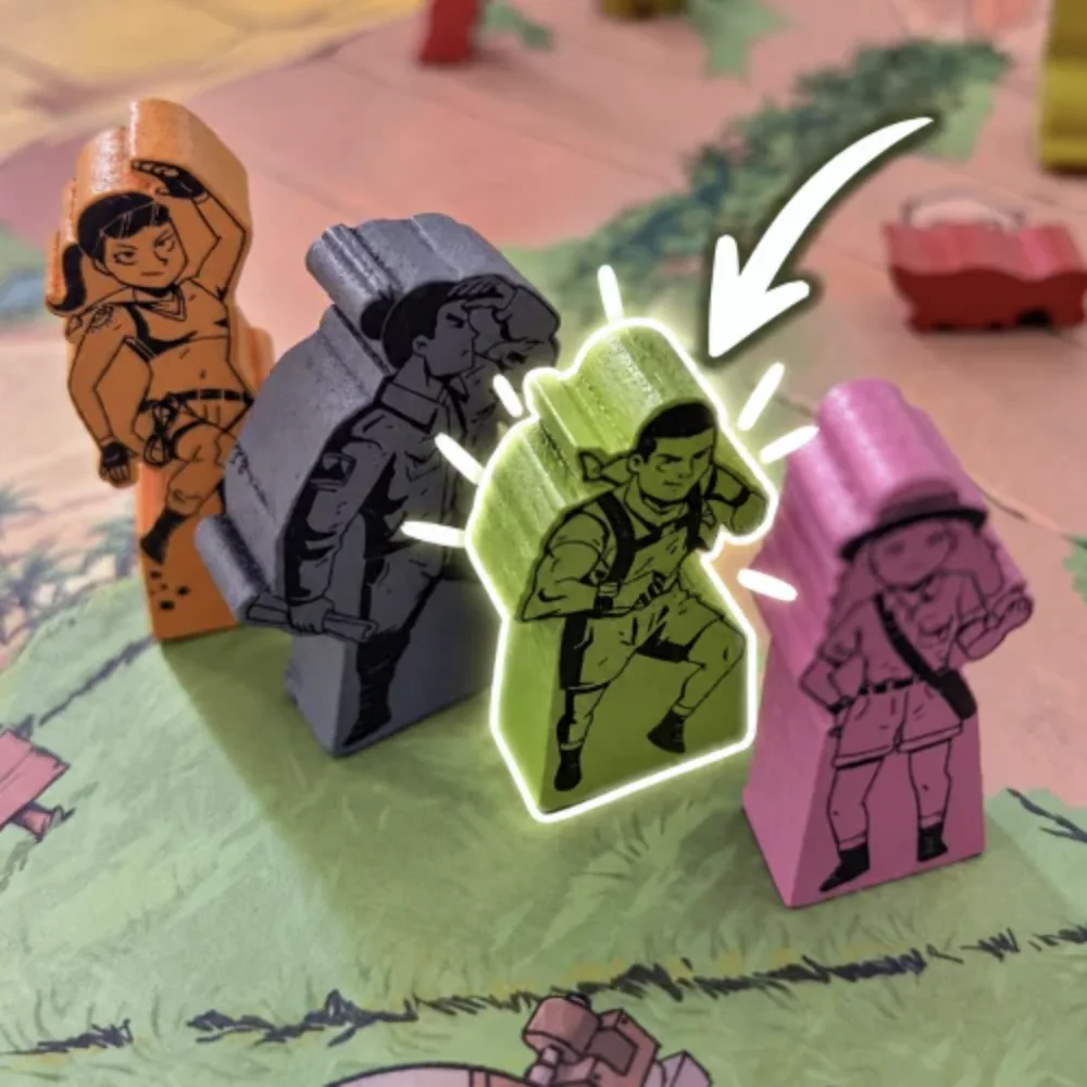 Choosing an explorer meeple on the board
